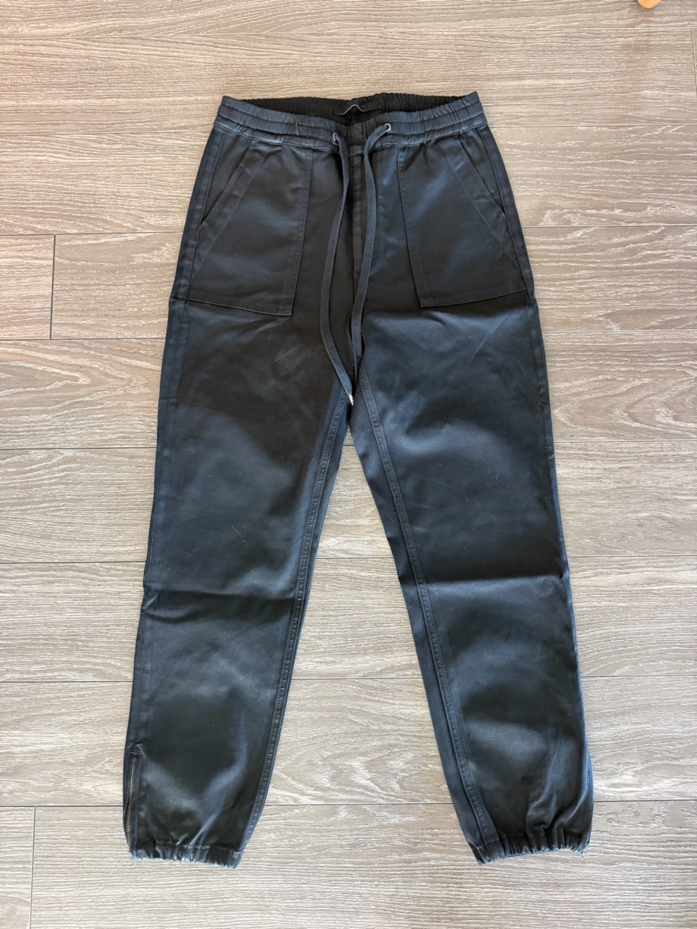 Joe’s Jeans Black Coated Jogger Jeans